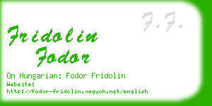 fridolin fodor business card